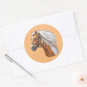 Sticker Rond Dessin à la main portrait de cheval (Enveloppe)