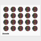 Sticker Rond Dessin abstrait irrégulier coloré noir (Feuille)
