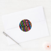 Sticker Rond Dessin abstrait irrégulier coloré noir (Enveloppe)