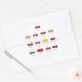 Sticker Rond Dessin amusant Comique drôle Cheeky Red Cherries C (Enveloppe)