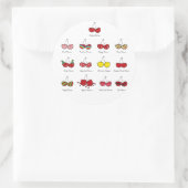 Sticker Rond Dessin amusant Comique drôle Cheeky Red Cherries C (Sac)
