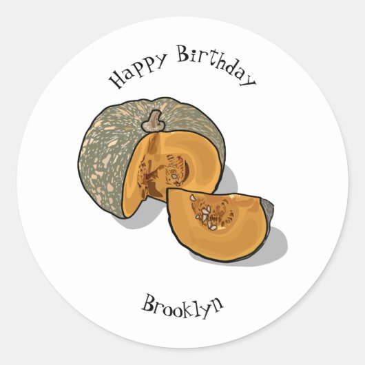 Sticker Rond dessin animé citrouille (Devant)