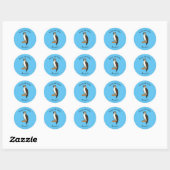 Sticker Rond dessin animé d'aigle des Philippines (Feuille)