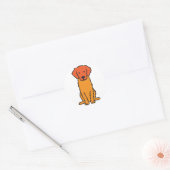 Sticker Rond Dessin animé de Golden Retriever (Enveloppe)