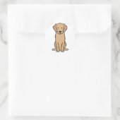Sticker Rond Dessin animé de Golden Retriever (Sac)