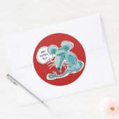 Sticker Rond dessin animé de rat moche avec balon de parole per (Enveloppe)