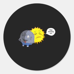 Sticker Rond Dessin animé d'éclipse solaire