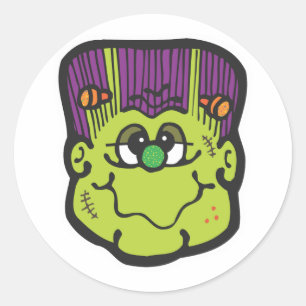 Sticker Rond dessin animé frankenstein