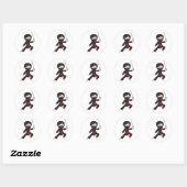 Sticker Rond Dessin animé ninja (Feuille)