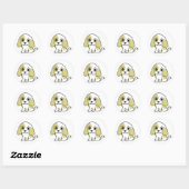 Sticker Rond dessin animé sur citron (Feuille)