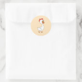Sticker Rond Dessin au poulet. (Sac)