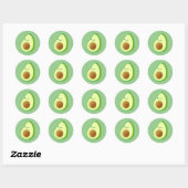 Sticker Rond Dessin Avocado mignon (Feuille)