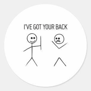 Sticker Rond Dessin Bâton Drôle, J'ai une amitié vintage 