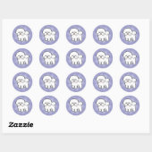 Sticker Rond Dessin Bichon Frise (Feuille)