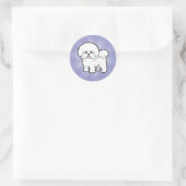 Sticker Rond Dessin Bichon Frise (Sac)