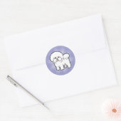 Sticker Rond Dessin Bichon Frise (Enveloppe)