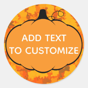 Sticker Rond Dessin Citrouille de saison automne Thanksgiving p