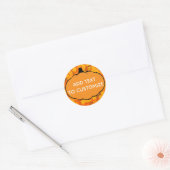 Sticker Rond Dessin Citrouille de saison automne Thanksgiving p (Enveloppe)