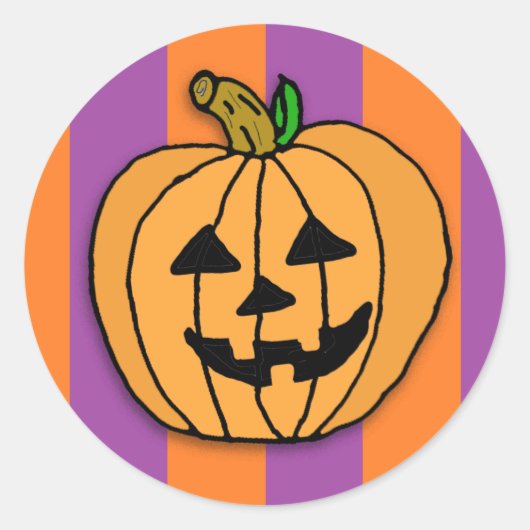 Sticker Rond Dessin Citrouille mignon Halloween (Devant)