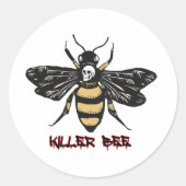 Sticker Rond Dessin d'abeille vintage (Devant)