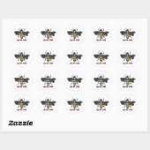 Sticker Rond Dessin d'abeille vintage (Feuille)
