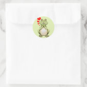 Sticker Rond Dessin d'amour de grenouille (Sac)