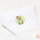 Sticker Rond Dessin d'amour de grenouille (Enveloppe)