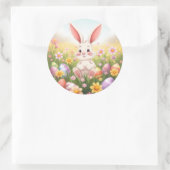 Sticker Rond Dessin d'aquarelle doux lapin de Pâques (Sac)