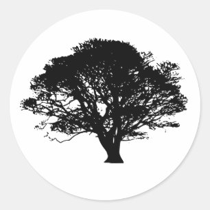 Sticker Rond Dessin d'art gothique du chêne noir