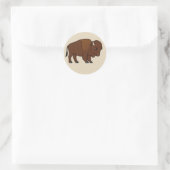 Sticker Rond Dessin de bison (Sac)