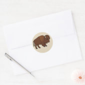 Sticker Rond Dessin de bison (Enveloppe)