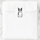 Sticker Rond Dessin de Boston Terrier Dog (Sac)
