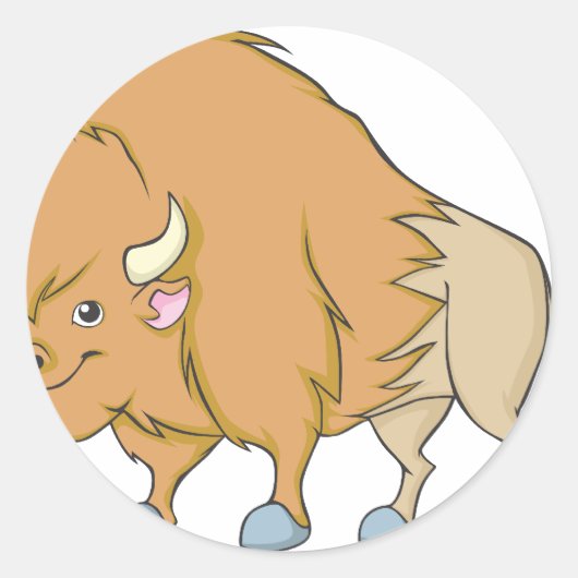 Sticker Rond Dessin de Buffalo (Devant)