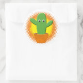 Sticker Rond Dessin de cactus de dessin de carton mignon (Sac)