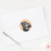 Sticker Rond Dessin de charbon de Gryhound (Enveloppe)