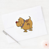 Sticker Rond Dessin de chien (Enveloppe)