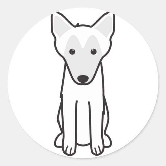 Sticker Rond Dessin de Chien Malinois (Devant)