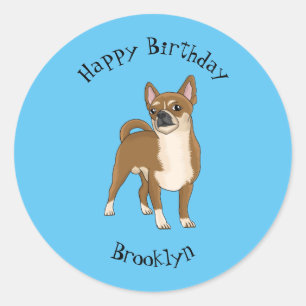 Sticker Rond Dessin de Chihuahua pour chien