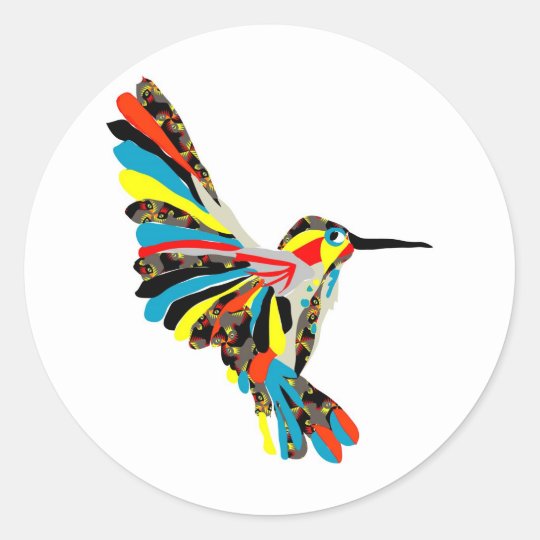 Sticker Rond Dessin De Colibri Zazzle Be