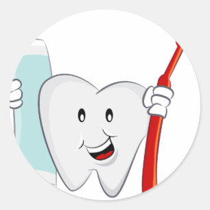 Sticker Rond Dessin de dentifrice de dentifrice de dentifrice