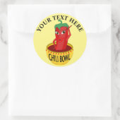 Sticker Rond Dessin de dessin au chili Bowl (Sac)