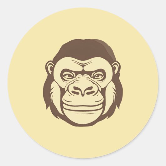 Sticker Rond Dessin de dessin de Gorilla (Devant)