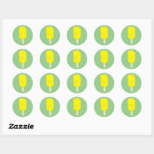 Sticker Rond Dessin de dessin de Popsicle de citron (Feuille)