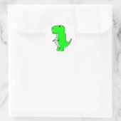 Sticker Rond Dessin de dinosaure vert mignon (Sac)