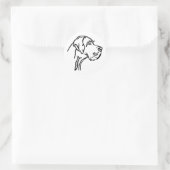 Sticker Rond Dessin de Dogue Allemand (Sac)