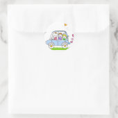 Sticker Rond dessin de famille heureux (Sac)