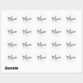 Sticker Rond Dessin de fleurs (Feuille)
