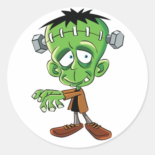 Sticker Rond dessin de frankenstein (Devant)