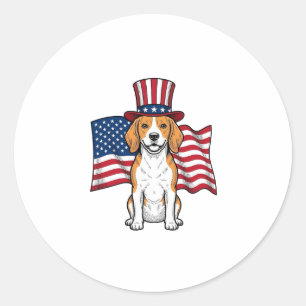 Sticker Rond Dessin de gravure vintage de drapeau de chien Beag