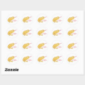 Sticker Rond Dessin de grenouille jaune (Feuille)